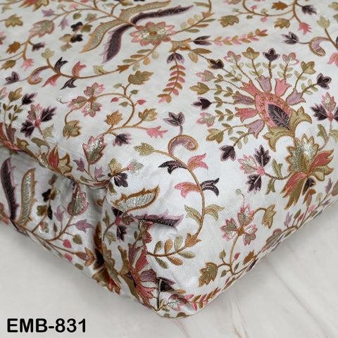 Indian Embroidery Fabric by the yard Sewing Crafting Embroidered Wedding Dress Costumes Victorian Handbags Marie Antoinette Junk Journals