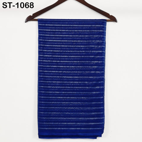 Navy Blue Dupatta Organza Indian Bridal Wedding Lehenga Chunni Veil Gold Zari Scarf Fabric Crafting Dresses Costumes Gift for Her