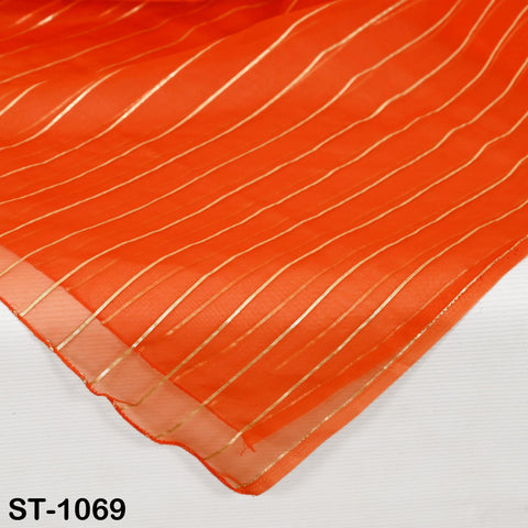 Orange Dupatta Organza Indian Bridal Wedding Lehenga Chunni Veil Gold Zari Scarf Fabric Crafting Dresses Costumes Gift for Her