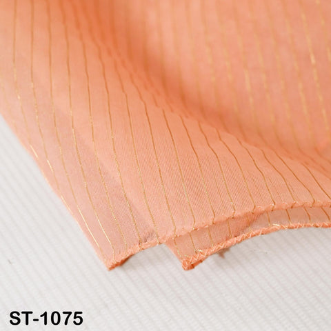 Soft peach organza bridal dupatta with subtle shimmer, perfect for ethnic or festive looks