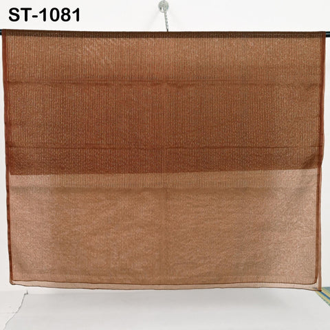 Indian organza scarf in brown with gold pinstripes, perfect for special occasions, gifting, or styling costumes