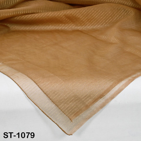 ST-1079 light brown Indian dupatta with soft sheen, ideal for festive costumes, bridal fashion, or ethnic accessories.