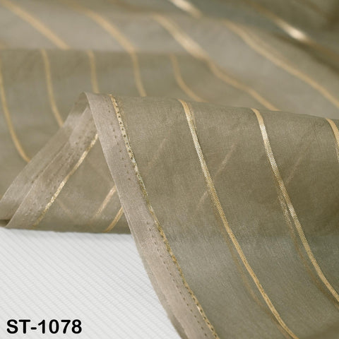 Beige Dupatta Organza Indian Bridal Wedding Lehenga Chunni Veil Gold Zari Scarf Fabric Crafting Dresses Costumes Gift for Her