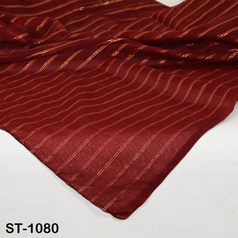 Maroon Dupatta Organza Indian Bridal Wedding Lehenga Chunni Veil Gold Zari Scarf Fabric Crafting Dresses Costumes Gift for Her