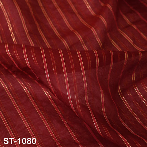 Maroon Dupatta Organza Indian Bridal Wedding Lehenga Chunni Veil Gold Zari Scarf Fabric Crafting Dresses Costumes Gift for Her