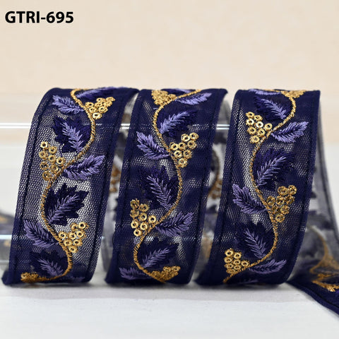 9 Yard 35mm Embroidery Ribbon for Kids Crafting Sewing Costumes Dog Collar Tote Bags, Lampshades, Holidays Decor Embroidered Embellishment