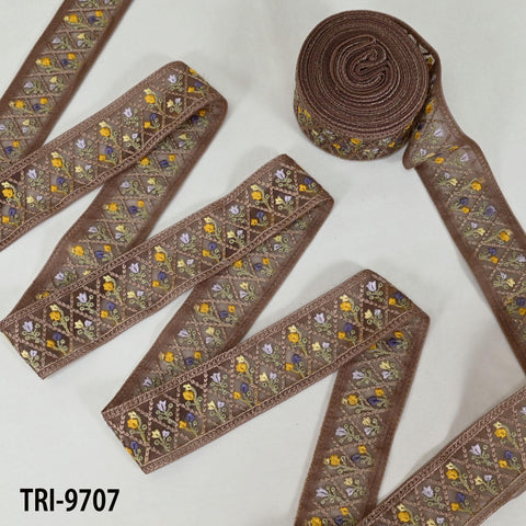 9 Yard Indian Embroidery 5cm Fabric Trim Embellishments DIY Crafting Sewing Saree Indian Sari Border Embroidered Ribbons Decorative Tapes