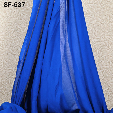 Indian Blue Crinkle Chiffon, Silk Chiffon, Lightweight Silk, Silk Veil Crinkly Silk Fabric, Natural Silk by the Yard, Wedding Silk for Veil