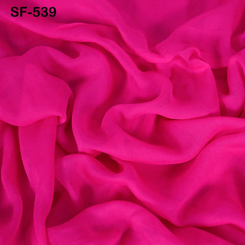 Indian Fuchsia Crinkle Chiffon, Silk Chiffon, Lightweight Silk, Silk Veil Crinkly Silk Fabric Natural Silk by the Yard Wedding Silk for Veil