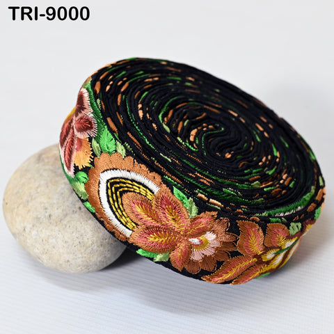 9 Yard Yellow 4cm Sari Border Embroidery Trim Embroidered Saree Ribbon Indian Embellish Sewing Craft Costumes Headband Dog Collar Tote Bags