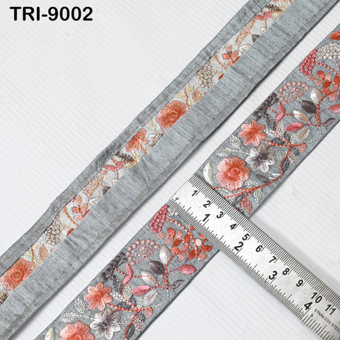 9 Yard Embroidery Ribbon Trim Indian Sewing Embellishment Embroidered Fabric Saree Trimmings Crafting Border Wedding Dress Cushion Cover 4cm