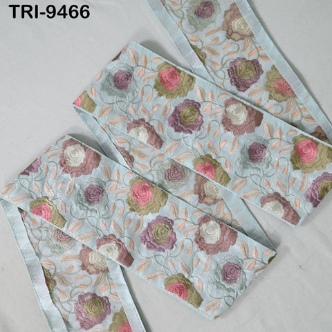 9 Yard Embroidery Ribbons Fabric Trim Indian Embroidered Sari Border Crafting Saree Sewing Decorative Beach Bag Cushions Trimmings Tape 10cm