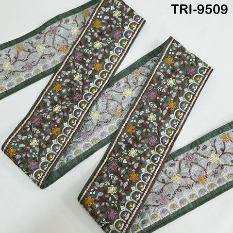 9 Yard Embroidery Ribbon Trim Saree Border DIY Crafting Sewing Throw Pillow Home Decor Embellishments Historic Costumes Junk Journals 9cm