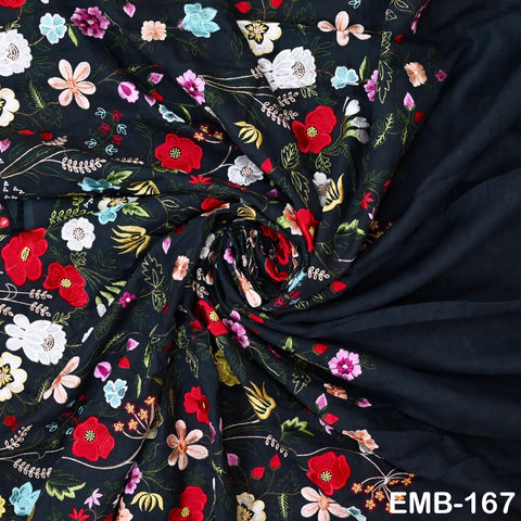 56'' Embroidered Linen fabric by the yard Pure Natural Linen Embroidery Kids and Women Summer Dress, Shorts, Skirts, Bottoms, Craft Sewing