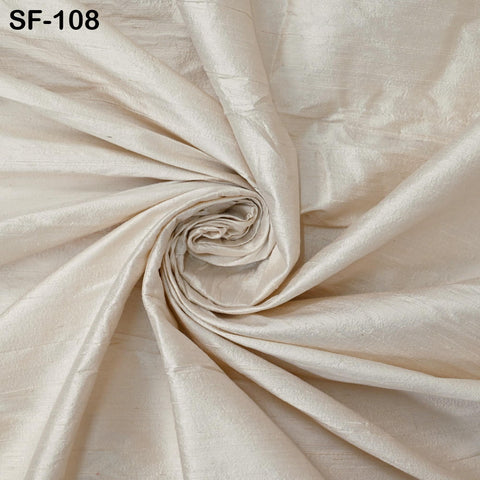 Ivory Pure Dupioni Fabric Raw Silk by the Yard Indian Wedding Dresses Pillow Cover Drapery Curtains Cushions Costume Sewing Waist Coat