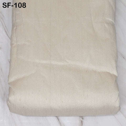 Ivory Pure Dupioni Fabric Raw Silk by the Yard Indian Wedding Dresses Pillow Cover Drapery Curtains Cushions Costume Sewing Waist Coat