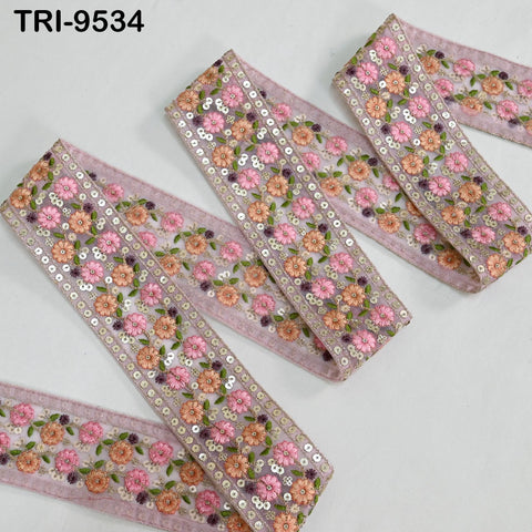 9 Yard Embroidery Ribbon Embellishments DIY Crafting Sewing Indian Sari Border Home Decor Bags Embroidered Fabric Trim Decorative Saree 60mm