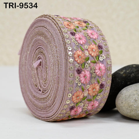 9 Yard Embroidery Ribbon Embellishments DIY Crafting Sewing Indian Sari Border Home Decor Bags Embroidered Fabric Trim Decorative Saree 60mm