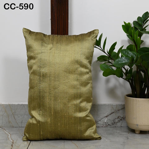 Antique gold dupioni silk throw pillow cover handcrafted from pure silk, luxury home decor accent