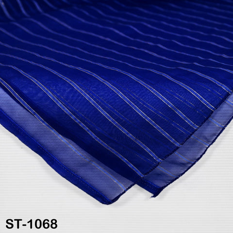 Navy Blue Dupatta Organza Indian Bridal Wedding Lehenga Chunni Veil Gold Zari Scarf Fabric Crafting Dresses Costumes Gift for Her