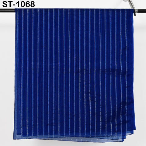 Navy Blue Dupatta Organza Indian Bridal Wedding Lehenga Chunni Veil Gold Zari Scarf Fabric Crafting Dresses Costumes Gift for Her