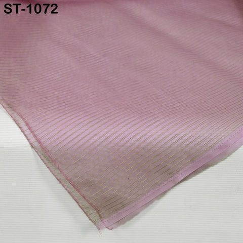 Lavender Indian dupatta in translucent organza with shimmering gold thread, used for crafting, costume, or ethnic styling.