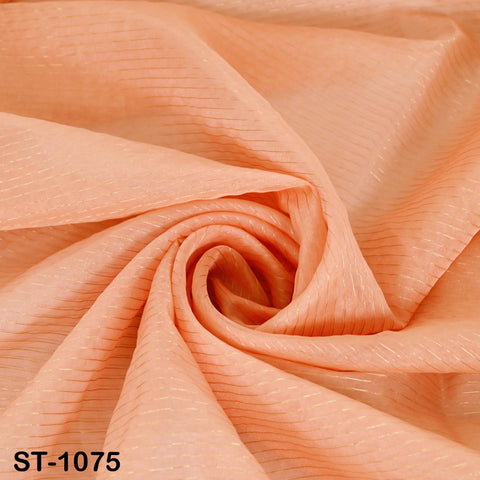 Soft peach organza bridal dupatta with subtle shimmer, perfect for ethnic or festive looks