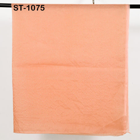"Peach and gold organza scarf styled for Indian weddings, traditional outfits, or costume design