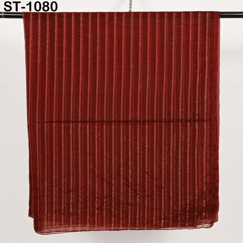 Maroon Dupatta Organza Indian Bridal Wedding Lehenga Chunni Veil Gold Zari Scarf Fabric Crafting Dresses Costumes Gift for Her