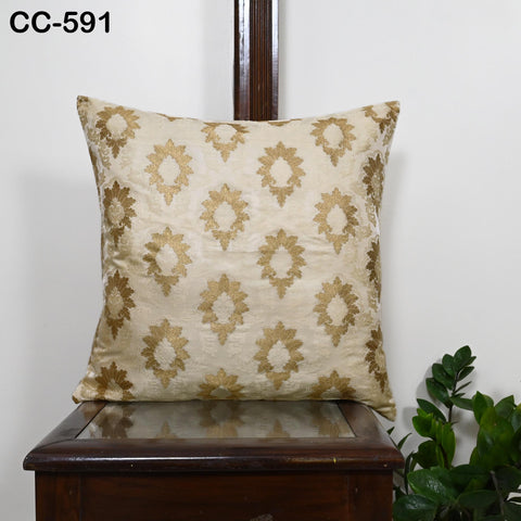 Ivory Brocade Silk Luxury Cushion Pillowcase Square Cushion Cover Pillow Sham Cover Brocade Decorative Sofa Bed Throw Pillow Designer Fabric