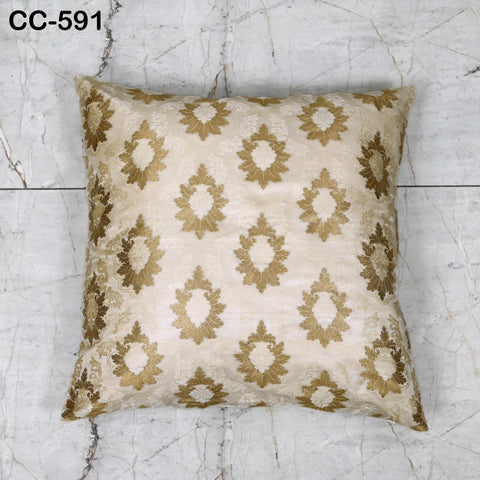 Ivory Brocade Silk Luxury Cushion Pillowcase Square Cushion Cover Pillow Sham Cover Brocade Decorative Sofa Bed Throw Pillow Designer Fabric