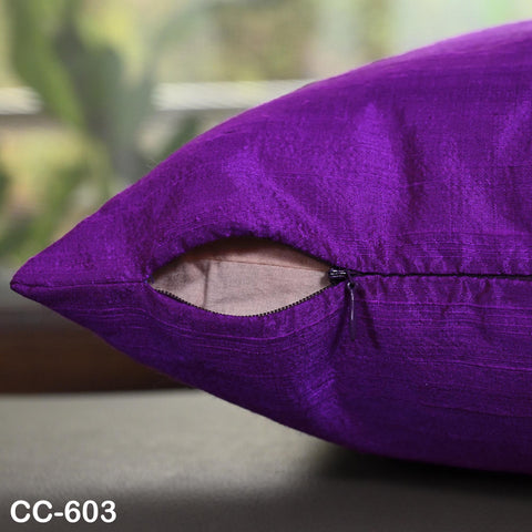 Purple Dupioni Cushion Cover | Pure Silk Throw Pillow | Two tone Silk Decorative Pillowcase | Home Decor Gift for House Warming Shower