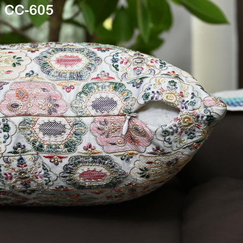 Embroidered Cushion Cover Handmade Embroidery Throw Pillow Decorative Home Decor Pillow Cover House Warming Bridal Shower Wedding Gift