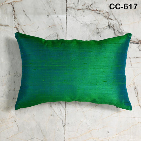 Iridescent Green Dupioni Pure Silk Pillowcase Cushion Cover Handmade Luxury Throw Pillow Decorative Home Decor House Warming Bridal Gift Her