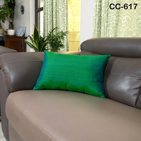 Iridescent Green Dupioni Pure Silk Pillowcase Cushion Cover Handmade Luxury Throw Pillow Decorative Home Decor House Warming Bridal Gift Her