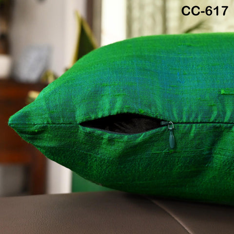 Iridescent Green Dupioni Pure Silk Pillowcase Cushion Cover Handmade Luxury Throw Pillow Decorative Home Decor House Warming Bridal Gift Her