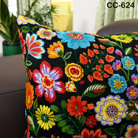 Boho Embroidered Cushion Cover | Decorative Pillowcase | Embroidered Throw Pillow | Home Decor Gifts for House Warming, Festive, Wedding