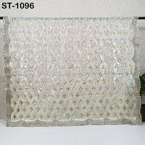 White Georgette Designer Dupatta for women, Bridal Wedding lehenga Chunni/Veil Sequin Scarf Indian Ethnic Dress Stole Ideal Gift Bridesmaid