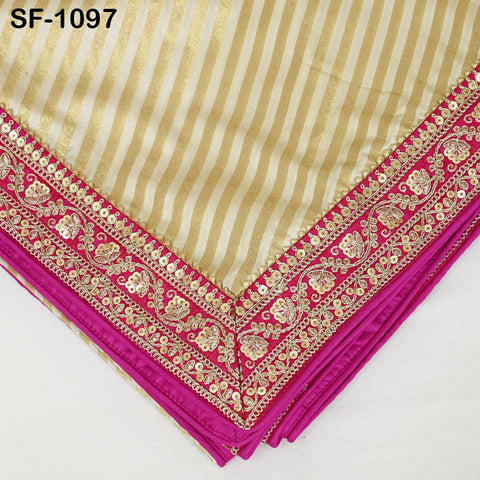 Beige Dupatta Banarasi Sequin Long Brocade Dupatta Chunni Bridal Veil Wedding Lehenga Shawls Wraps Punjabi Dress Head Scarf Women Gift Wife