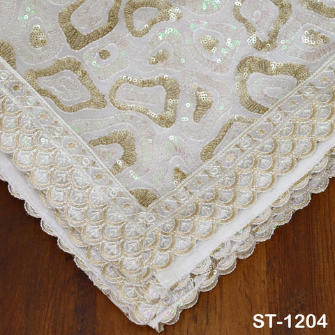 White Georgette Designer Dupatta for women, Bridal Wedding lehenga Chunni/Veil Sequin Scarf Indian Ethnic Dress Stole Ideal Gift Bridesmaid