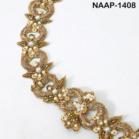 1 set of Decorative Zardozi Wedding Blouse Back Patches Indian Embroidered Shoulder Applique DIY Crafting Embellishment Boutique Supplies