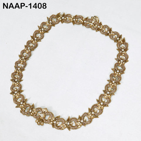 1 set of Decorative Zardozi Wedding Blouse Back Patches Indian Embroidered Shoulder Applique DIY Crafting Embellishment Boutique Supplies