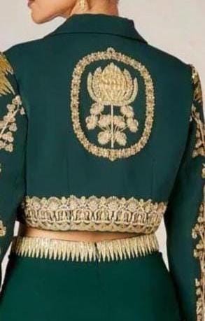 1 set of Decorative Zardozi Wedding Blouse Back Patches Indian Embroidered Shoulder Applique DIY Crafting Embellishment Boutique Supplies