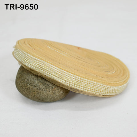 Decorative Gold Beaded Trim by 3 Yard Wedding Dresses Bridal Belt Sashes Indian Laces Costume Crafting Sewing Sari Border Embellishments