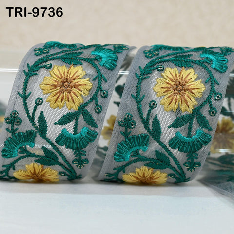 3 Yard Embroidery Ribbons Indian Trim DIY Crafting Hair Accessories Sari Border Wedding Sewing Dress Embroidered Embellishment Trimmings 5cm