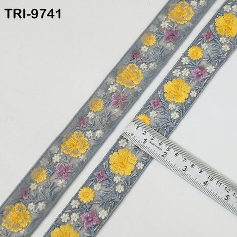 9 Yard Indian Embroidery Ribbon Sari Embellishments Embroidery 4cm Trims Saree Border Sewing DIY Crafting Trimmings Headbands Junk Journals