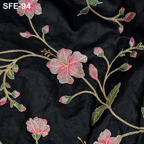 Pure Tussar Silk Embroidery Fabric by the yard Indian Embroidered Raw Silk Wild Natural Handmade Peace Silk Tussah Dresses Material Costumes