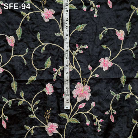 Pure Tussar Silk Embroidery Fabric by the yard Indian Embroidered Raw Silk Wild Natural Handmade Peace Silk Tussah Dresses Material Costumes