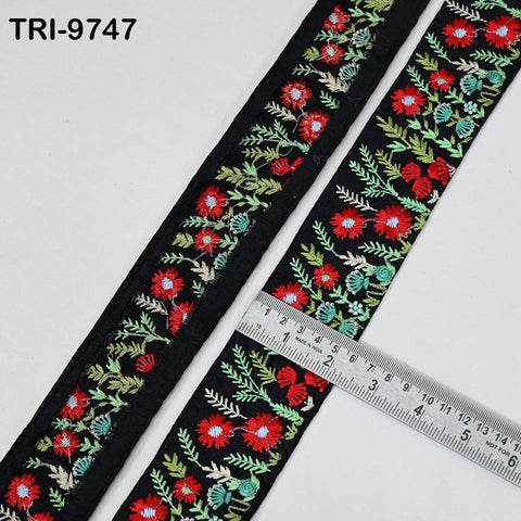 9 Yard Indian 5cm Trim Decor Sari Border Craft Ribbons Sewing Fabric Embroidered Decorative Lampshades, Making Footwear Home Decor Trimmings