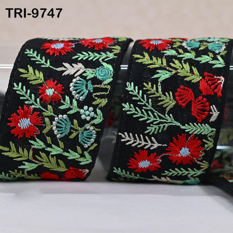 9 Yard Indian 5cm Trim Decor Sari Border Craft Ribbons Sewing Fabric Embroidered Decorative Lampshades, Making Footwear Home Decor Trimmings